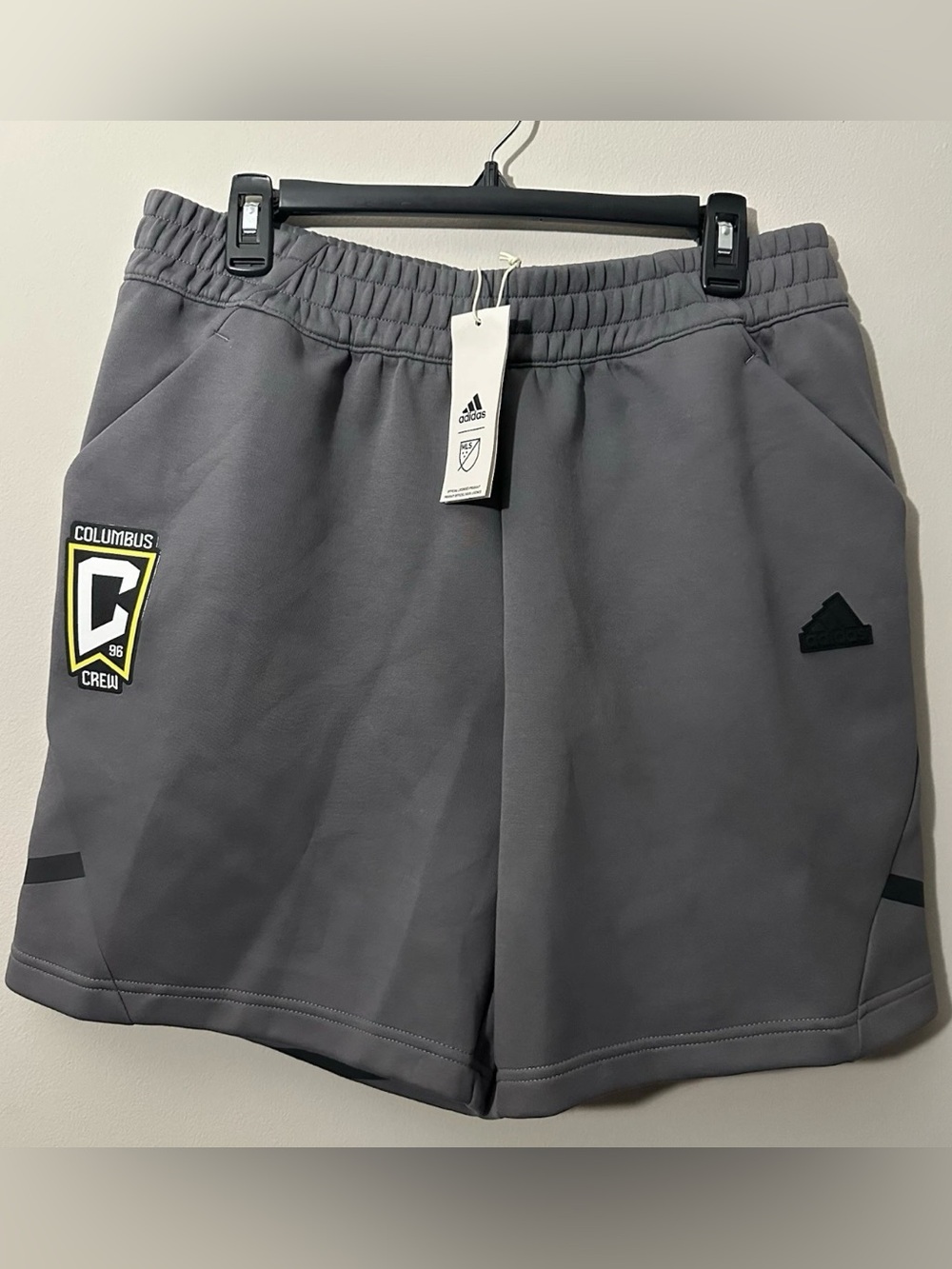 Columbus Crew SC Adidas Travel Shorts MLS Gray Mens Size Large NWT 2023